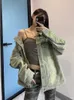 Deeptown Y2K Vintage vert Denim vestes femmes rétro 90s esthétique Streetwear surdimensionné veste femme haute rue Hippie manteau