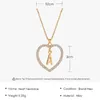 Catene 26 Iniziali A-Z Collana con ciondolo con strass a forma di cuore per le donne Fascino Catena con clavicola Accessori di gioielli di lusso Regalo lucido