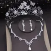 Colar brincos conjunto de luxo borboleta coroa nupcial e tiaras conjuntos baile casamento jóias noiva acessórios traje