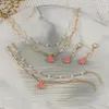 Ketting oorbellen set Daisy zonnebloem armband oorbel Boho lange drop handgemaakte hanger choker voor vrouwen meisje