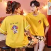 Mannen Nachtkleding Zomer Paar Pyjama Set Cartoon Losse Katoenen Nachtkleding Mujer Casual Thuis Pak Zoet Voor Vrouwen Mannen Drop Ship