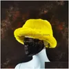 Stingy Brim Hats Fashion Autumn Winter Women Faux päls hink kanin kanindjockad mjuk varm man fiske mössa utomhus semester flicka Dr dhvvf