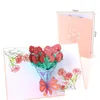 Gratulationskort Mothers Day Postcard 3D Pop Up Flower Tack mamma Grattis på födelsedagen Inbjudan Anpassade gåvor Papper RRD6814 Drop Deliv Dhosc