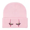 Bonnet/Crâne Casquettes Pennywise Scary Eyes Brodé Bonnet Tricoté Hiver Garder Au Chaud Chapeaux Avec Élément Terreur Adapté pour Halloween