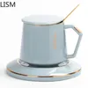 Tassen Kreative Keramik Kaffeetasse Untertasse Europäischer kleiner Luxus Deckel Löffel Niedlicher Reisebecher Vintage Tumbler