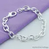 Bracelets porte-bonheur Bracelet à fermoir mousqueton en argent 925, chaîne classique Simple pour femmes et hommes, qualité supérieure, R230907