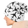 Berets Random Airplanes Pattern Bonnet Hats Street Knitted Hat Autumn Winter Warm Aviation Fighter Pilot Skullies Beanies Caps