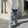 Männer Jeans Streetwear Hosen Hip Hop Y2k Mann Baggy Cargo Casual Frau Gestapelt Männer Slim Flare Stern Blau Kleidung