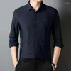 Men's Casual Shirts Silky Smooth For Men Skin-Friendly Long Sleeved Easy Care Summer Quality Soft Comfortable Elastic Luxury Camisa