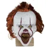 Party Masks Horror Pennywise Stephen King Mask Cosplay Scary Red Hair Killer Maski LED LATEX HOMET Halloween Kostium Karnawałowy Prop x0907