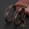 Bracelets de charme Bracelet de luxe en cuir tissé pour hommes, accessoires décontractés, en alliage, cadeau masculin