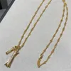 Designer Luxury Necklace Rhinestone Double Cross Pendant Detachable Two Sides Womens Brand Necklaces Cool Girl Jewelry Attractive