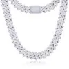 Dropshipping 25mm 925 Silver Silver Micro pavé VVS Moisanite Diamond Iced Out Collier de chaîne de liaison cubaine Miami Heavymi pour hommes Iaqvm