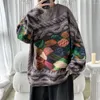 Herensweaters Gebreid Casual Heren Vintage Trend Hip Hop Streetwear Print 3D Gebreide Trui O-hals Oversized Paar All-match Trui