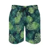 Herr shorts tropiska blad djungelbräda sommar palm tryck retro korta byxor män som kör snabb torr tryckt badstammar