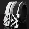 Luxury brand unisex fashionable shiny black and white design buckle high-quality waist belt