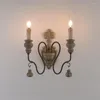 Wall Lamp American Country Wood Candlestick Lamps Bedroom Aisle Balcony Retro Sconces Lights Living Room Mediterranean Lighting