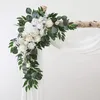 装飾的な花シミュレートされた花の結婚式の背景アーチ歓迎エリア装飾吊り角屋外ドアレイアウト