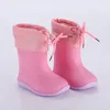 Laarzen ULKNN Jongens Meisjes Baby Rubberen Laarzen Zacht PVC Snowboots Zomer Herfst Kinderen Regenlaarzen Warm Pluche Waterdicht Regenschoenen voor kinderen 230907