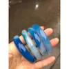 braccialetto di giada blu agata braccialetto di giada intagliato a mano braccialetti di gioielli di giada giadeite per le donne