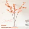 Decorative Flowers 3pcs/lot Artificial Cherry Blossom Single Branch Silk Fake Wedding Decoration Arch Home Garden Wall