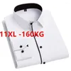 남자 드레스 셔츠 흰색 비즈니스 셔츠 패치 워크 지방 대형 소셜 롱 슬리브 레저 가을 플러스 크기 큰 11xl 10xl 9xl