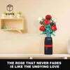 Blocks Red White Roses Flower Building Block med DIY Creative Plant Bouquet Classic Model Valentine's Day Girl Gifts R230907