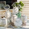 Mugs Creative Ceramic Cup 12 Constellations Mug With Lid And Spoon Couple Water Bone China Milk Coffee