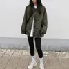 Jaquetas femininas Exército Verde para Mulheres 2023 Primavera Beisebol Jaqueta Básica Roupas Moda Casual Zipper Manga Longa Casaco Streetwear S-3XL