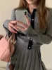 Abiti casual 2023 Autunno elegante abito lavorato a maglia abiti da donna Y2k Crop Top Cardigan Mini gonne 2 pezzi Set moda stile coreano