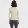 LL Yoga-Outfits für Damen, Workout, Sportmantel, Tauchen, Fitnessjacke, High Street Sports, schnelltrocknend, Activewear-Oberteil, solide Oberteile mit Reißverschluss