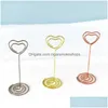 Party Favor 10Pcs Golden Heart Shape Po Holder Stands Table Number Holders Place Card Paper Menu Clips For Wedding Party Decor Or Offi Dhmjl