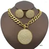 Ketting Oorbellen Set Italiaans Verguld En Oorbel Voor Vrouwen Bruiloft Ronde Sieraden Accessoires