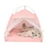 kennels pens Pet Dog Tent Portable Cute Pattern Cat House Small Bed Breathable Thick Cushion Hut Outdoor Indoor Supplies 230907