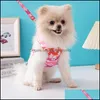 Dog Collars Leashes Fashion Gradient Color Dog Harness Leashes Set With Claw Print Bone Pattern No Pl Super Soft Breathable Lightwei Ot2Il