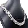 Smycken av god kvalitet S925 med VVS Moissanite Diamond 15mm bred diamant hiphop halsband lyxhalsband för kvinnor vfluw