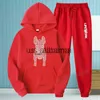 Herrspårar Bomull Mens Autumn Set Hoodie+Pants 2 Piece Casual Solid Color Sweatshirt Womens Fashion Sportswear Brand Set Korea Tracksuits X0907