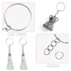 Keychains Metal Blank Keyring Keychain Split Rings KeyFob Hummer Clasp Key Chain Pendant Rostfritt stål DIY -smycken Tillbehör