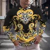 T-shirt Autunno inverno maschile maschile a manica lunga bottone 3d stampa 3d hauku graphic graphic mature top top pullover stile stile casual t230907