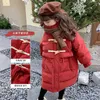 Daunenmantel 2023 Neuer Winter-Daunenmantel aus Baumwolle Kinder Winterkleidung Mittellanger verdickter Baumwollmantel Mädchen kältebeständige Jacke R230905