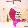 Noel Süslemeleri Denizkızı Kuyruk Çorapları Hediye Sarma Şeker Çantası Ağaç Süsleri Aile Partisi Dekorasyon Damlası Ev Bahçesi Festival Dhoh4