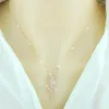 Chains Necklace Women's 925 Sterling Silver Rose Gold Leaf Clavicle Chain Luxurious Style Color 2023