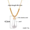 LEEKER – collier ras du cou en acier inoxydable pour femmes, couleur or, accessoires de mariage, bijoux en forme de goutte de perles, chaînes de cou