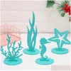 Party Decoration Mermaid Coral Seahorse Diy Felt Decor Table Desktop prydnad barns födelsedag baby shower leveranser rra58 drop d dhruo