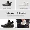 Bottes Onemix Gros Hommes Casual Rome Design Cuir Hiver Chaud Cheville Neige Mode Outdoor Trekking Marche Baskets