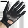 Five Fingers Gloves Unlined Luxury Mens Genuine Leather Gloves Soft High Quality GoatSkin Tight Hand For Touch Screen Driving Winter Warm Gloves 230906