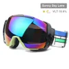 Skidglasögon Ski Goggles UV400 Anti-dimma med soligt dagslins och molnigt dagslinsalternativ snowboard solglasögon bär över RX-glasögon 230907