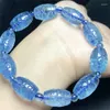 Strand Natuurlijke Aquamarijn Mozaïek Kralen Armband Edelsteen Ronde Kristal Healing Vrouwen Mannen Fijne Sieraden Gift 1PCS