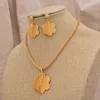 Necklace Earrings Set Dubai Gold Color Jewelry For Women Plated African Charm Wedding Ethiopian Arabic Hand Luxury