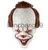 Máscaras de festa Horror Pennywise Stephen King Máscara Cosplay Assustador Cabelo Vermelho Palhaço Assassino Máscaras LED Capacete de Látex Halloween Carnaval Traje Prop X0907